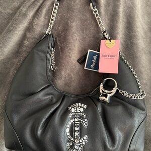 Juicy Couture Black ‘crown tote’ Hobo bag / purse - black liquorice